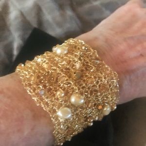 Anthropologie Goldtone mesh Bracelet